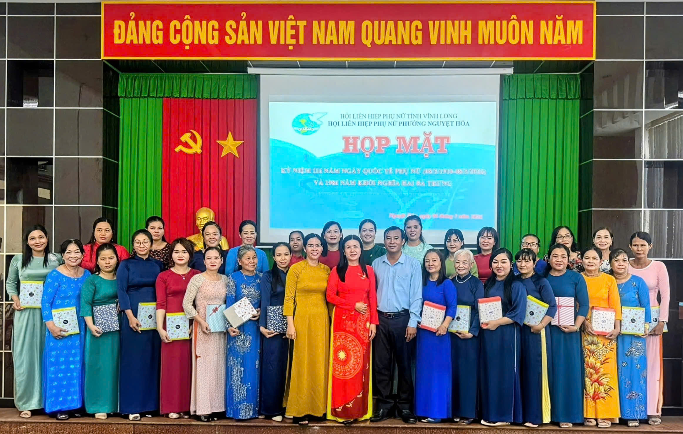 HỘI LHPN PHƯỜNG NGUYỆT HÓA TỔ CHỨC HỌP MẶT KỶ NIỆM 116 NĂM NGÀY QUỐC TẾ PHỤ NỮ 8/3